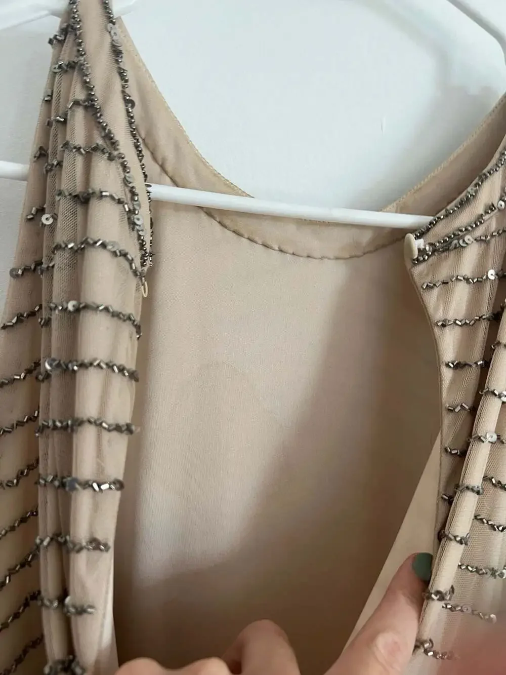 Adrianna Papell Madigan Art Deco Beaded Halter Blouson Gown - Picture 6 of 12